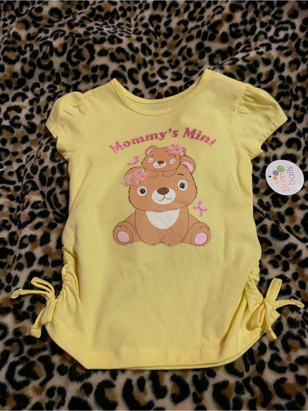 Mommy's Mini Yellow Toddler Tee with Bear Graphic